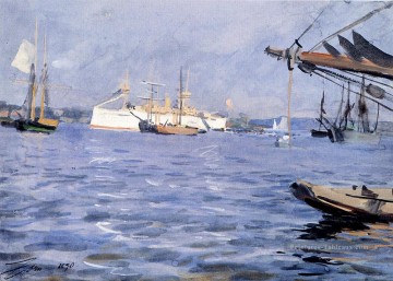  ship - Le cuirassé de Baltimore dans le port de Stockholm Anders Zorn